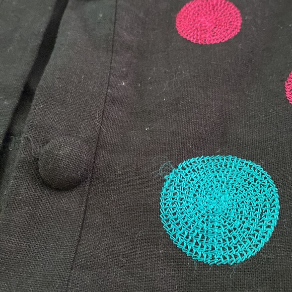 Harris Wallace Linen and Rayon Cropped Button Top or Jacket Colorful Designs 12 - Picture 6 of 14